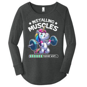 Fitness Weightlifting Unicorn Gym Workout Weight Training Women's Perfect Tri Tunic Long Sleeve Shirt