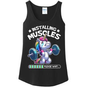 Fitness Weightlifting Unicorn Gym Workout Weight Training Ladies Essential Tank