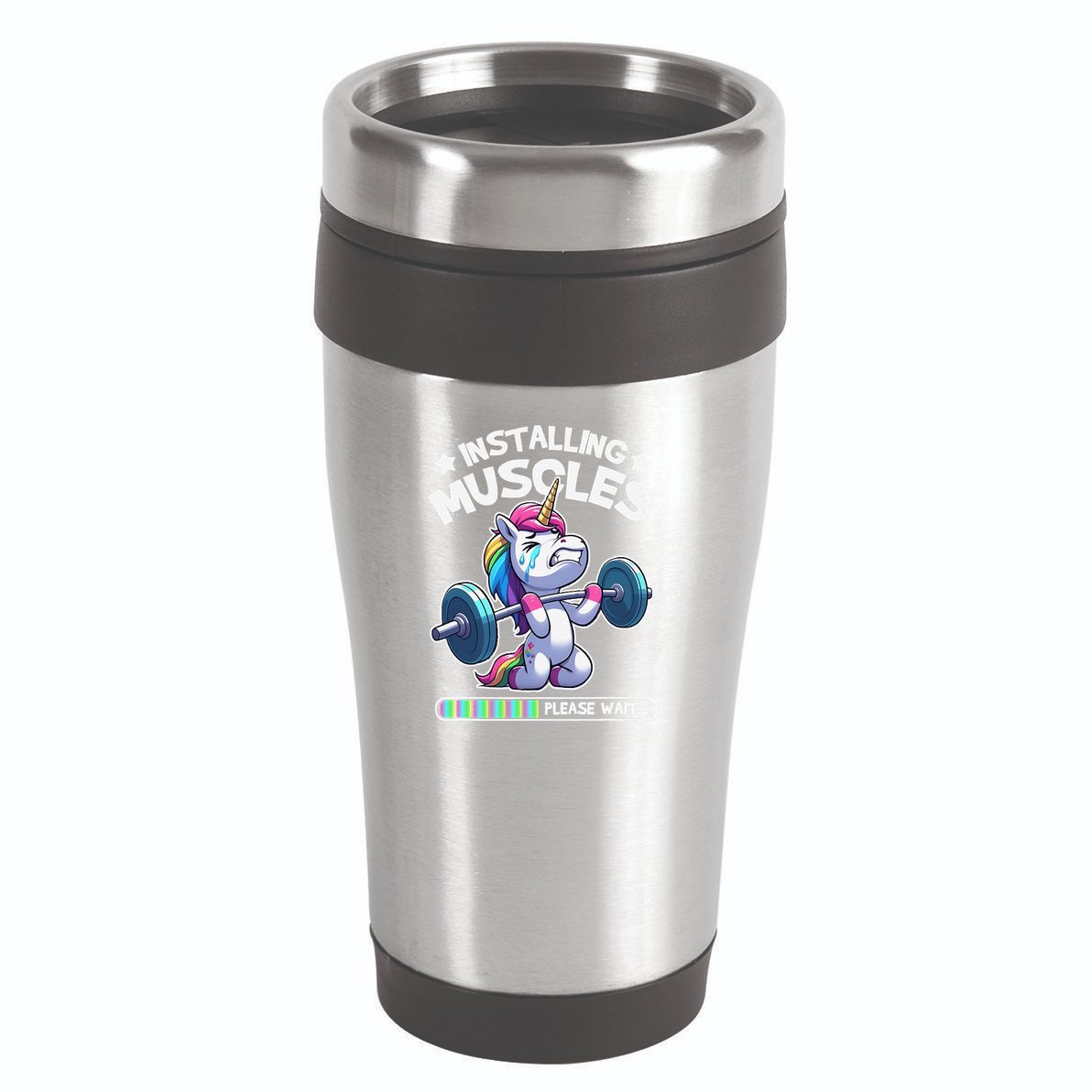Fitness Weightlifting Unicorn Gym Workout Weight Training 16oz Travel Tumbler