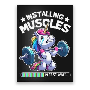 Fitness Weightlifting Unicorn Gym Workout Weight Training Poster