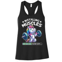 Fitness Weightlifting Unicorn Gym Workout Weight Training Women's Racerback Tank