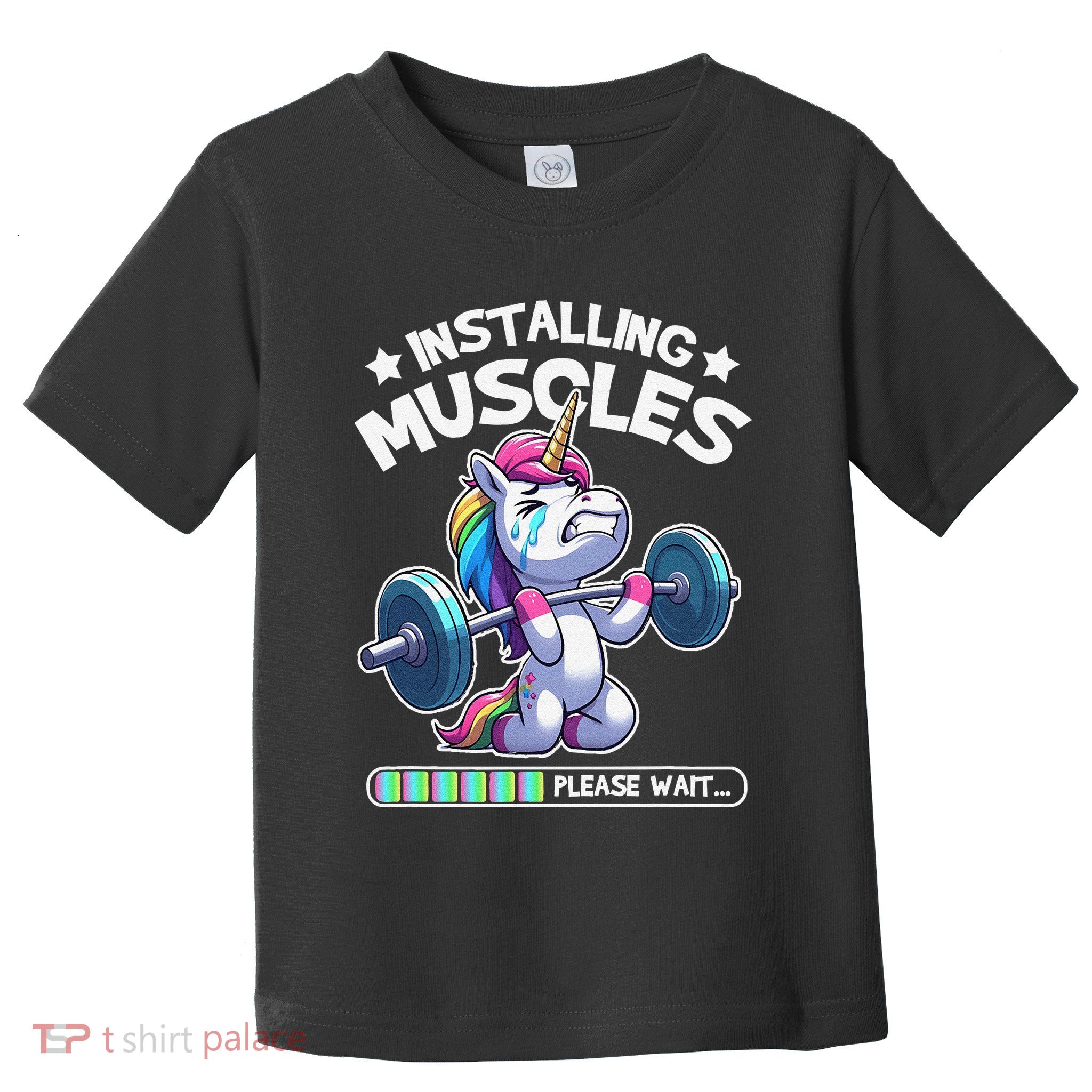 Fitness Weightlifting Unicorn Gym Workout Weight Training Toddler T-Shirt