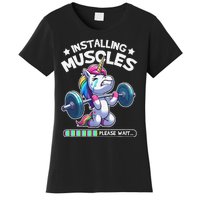 Fitness Weightlifting Unicorn Gym Workout Weight Training Women's T-Shirt