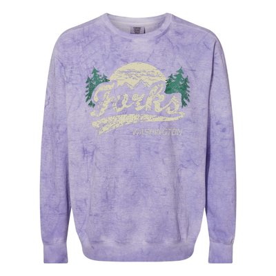 Forks Washington Vintage Colorblast Crewneck Sweatshirt