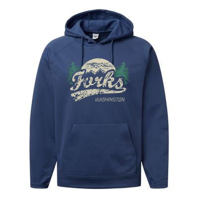 Forks Washington Vintage Performance Fleece Hoodie