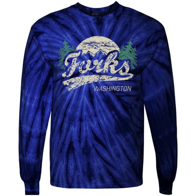 Forks Washington Vintage Tie-Dye Long Sleeve Shirt