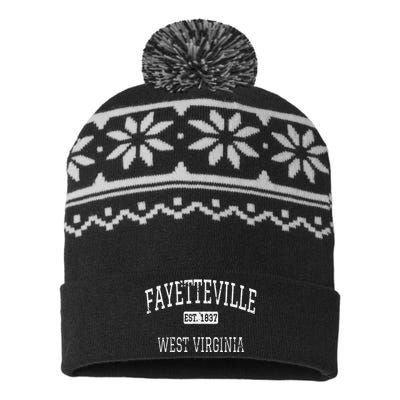 Fayetteville West Virginia WV Vintage USA-Made Snowflake Beanie