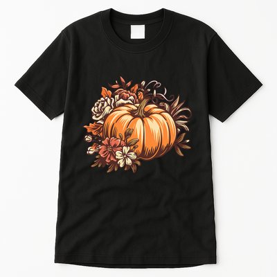 Fall Women Vintage Pumpkin Autumn Graphic Thanksgiving Tall T-Shirt