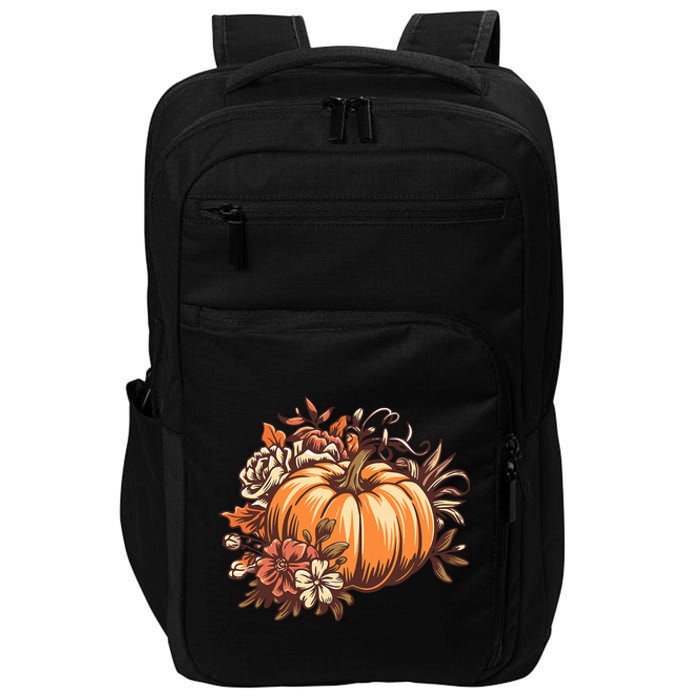 Fall Women Vintage Pumpkin Autumn Graphic Thanksgiving Impact Tech Backpack