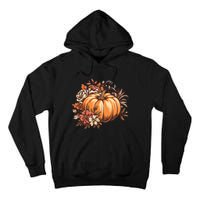 Fall Women Vintage Pumpkin Autumn Graphic Thanksgiving Tall Hoodie