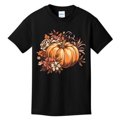 Fall Women Vintage Pumpkin Autumn Graphic Thanksgiving Kids T-Shirt