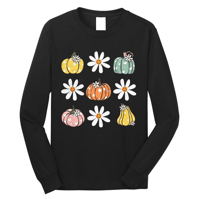 Fall Women Vintage Pumpkin Autumn Graphic Thanksgiving Long Sleeve Shirt