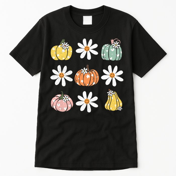 Fall Women Vintage Pumpkin Autumn Graphic Thanksgiving Tall T-Shirt