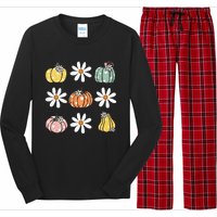 Fall Women Vintage Pumpkin Autumn Graphic Thanksgiving Long Sleeve Pajama Set