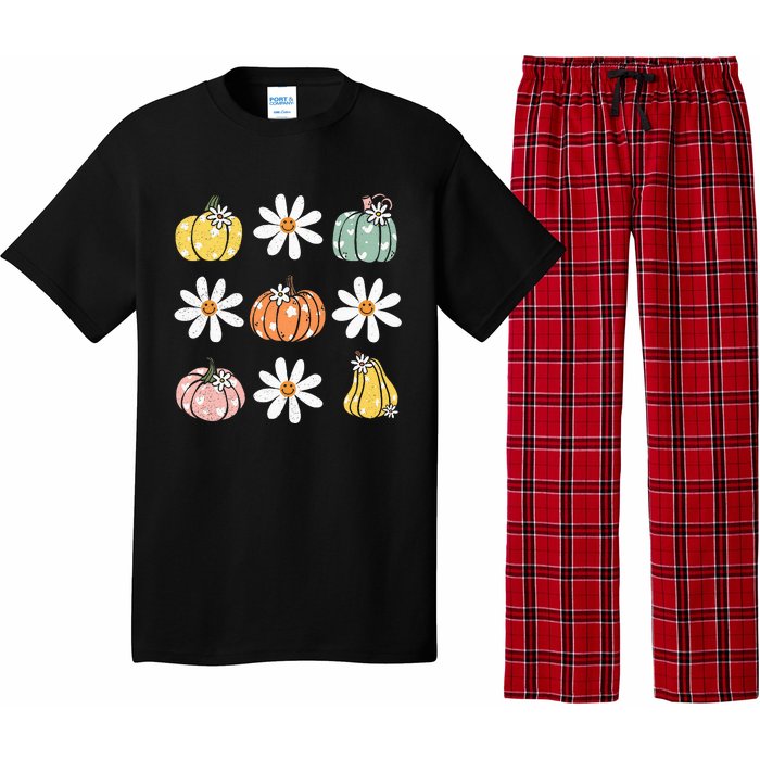 Fall Women Vintage Pumpkin Autumn Graphic Thanksgiving Pajama Set