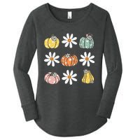 Fall Women Vintage Pumpkin Autumn Graphic Thanksgiving Women's Perfect Tri Tunic Long Sleeve Shirt