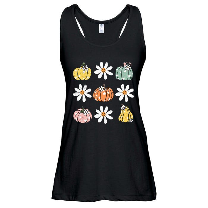 Fall Women Vintage Pumpkin Autumn Graphic Thanksgiving Ladies Essential Flowy Tank