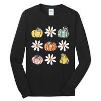 Fall Women Vintage Pumpkin Autumn Graphic Thanksgiving Tall Long Sleeve T-Shirt