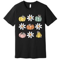 Fall Women Vintage Pumpkin Autumn Graphic Thanksgiving Premium T-Shirt