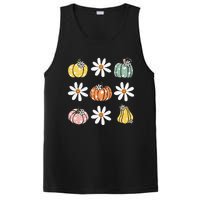 Fall Women Vintage Pumpkin Autumn Graphic Thanksgiving PosiCharge Competitor Tank