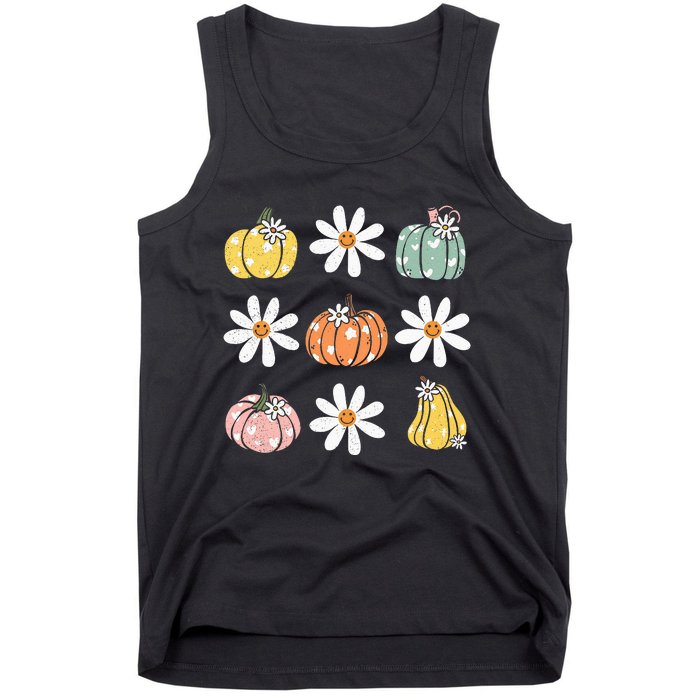 Fall Women Vintage Pumpkin Autumn Graphic Thanksgiving Tank Top