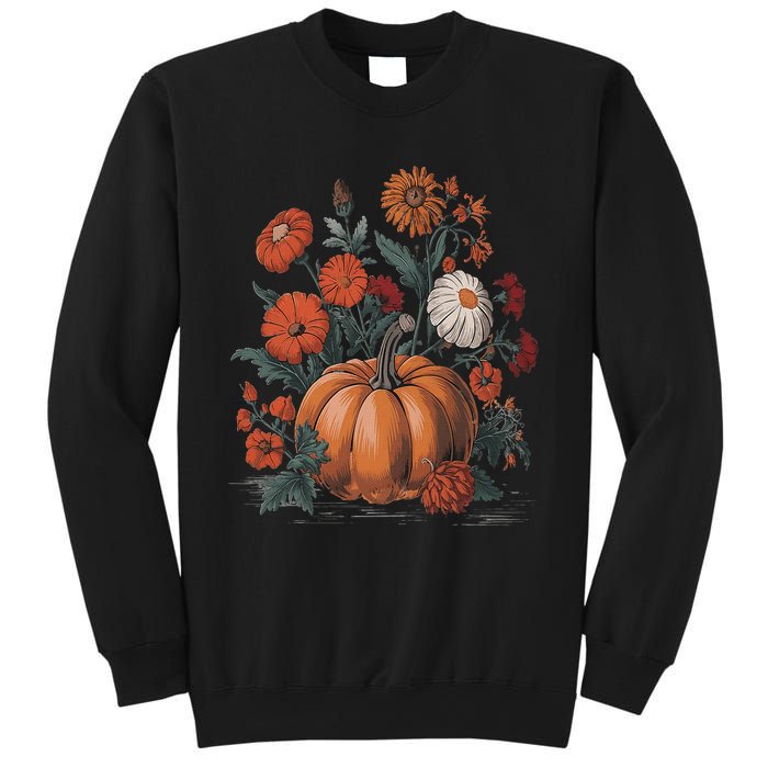 Fall Women Vintage Pumpkin Autumn Graphic Thanksgiving Sweatshirt