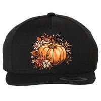 Fall Women Vintage Pumpkin Autumn Graphic Thanksgiving Wool Snapback Cap