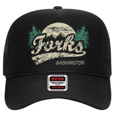 Forks Washington Vintage High Crown Mesh Back Trucker Hat