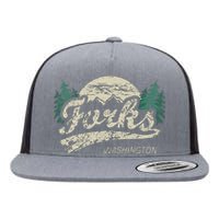 Forks Washington Vintage Flat Bill Trucker Hat