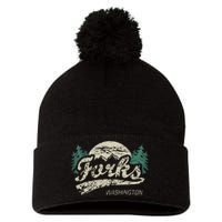 Forks Washington Vintage Pom Pom 12in Knit Beanie