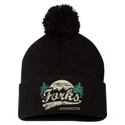 Forks Washington Vintage Pom Pom 12in Knit Beanie