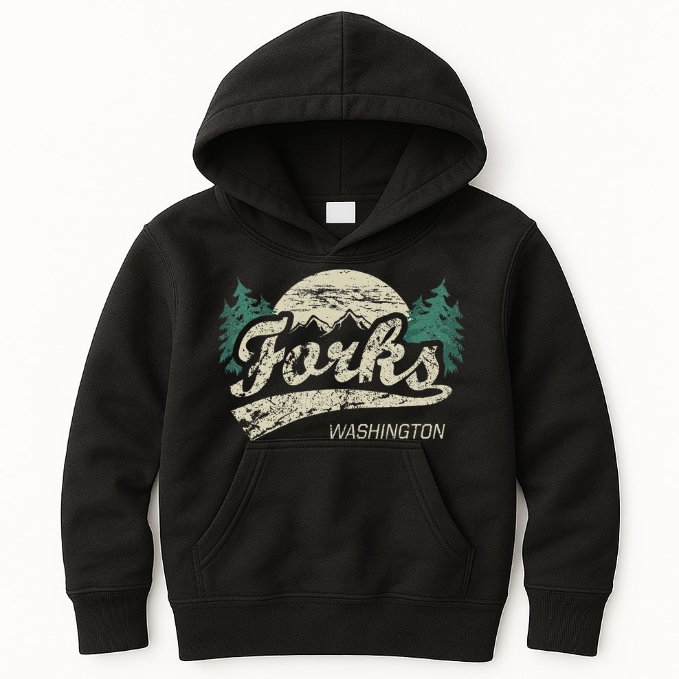 Forks Washington Vintage Kids Hoodie