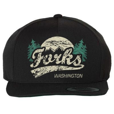 Forks Washington Vintage Wool Snapback Cap