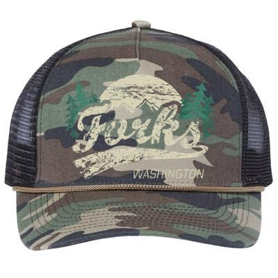 Forks Washington Vintage Retro Rope Trucker Hat Cap