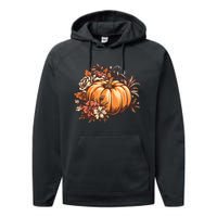 Fall Women Vintage Pumpkin Autumn Graphic Thanksgiving Performance Fleece Hoodie