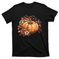 Fall Women Vintage Pumpkin Autumn Graphic Thanksgiving T-Shirt