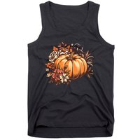 Fall Women Vintage Pumpkin Autumn Graphic Thanksgiving Tank Top