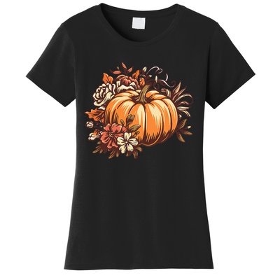 Fall Women Vintage Pumpkin Autumn Graphic Thanksgiving Women's T-Shirt