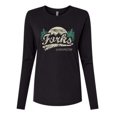 Forks Washington Vintage Womens Cotton Relaxed Long Sleeve T-Shirt