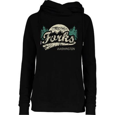 Forks Washington Vintage Womens Funnel Neck Pullover Hood