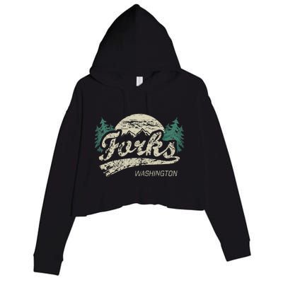 Forks Washington Vintage Crop Fleece Hoodie