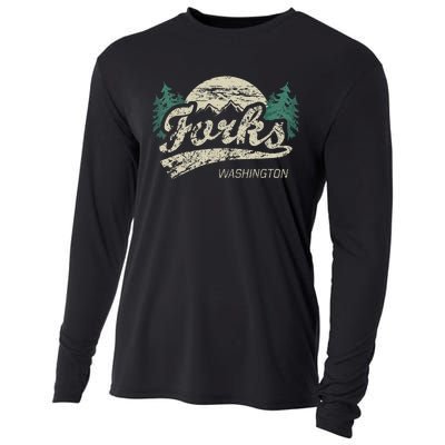 Forks Washington Vintage Cooling Performance Long Sleeve Crew