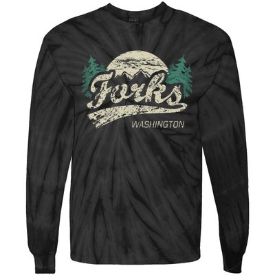 Forks Washington Vintage Tie-Dye Long Sleeve Shirt