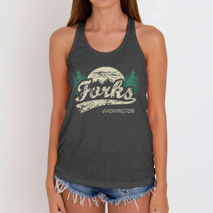 Forks Washington Vintage Women's Knotted Racerback Tank