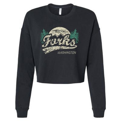 Forks Washington Vintage Cropped Pullover Crew