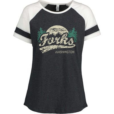 Forks Washington Vintage Enza Ladies Jersey Colorblock Tee