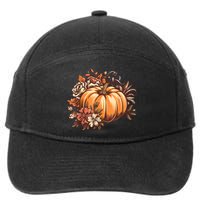 Fall Women Vintage Pumpkin Autumn Graphic Thanksgiving 7-Panel Snapback Hat