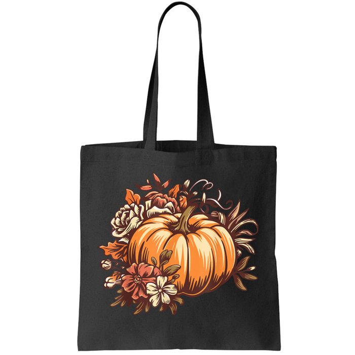 Fall Women Vintage Pumpkin Autumn Graphic Thanksgiving Tote Bag