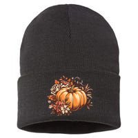 Fall Women Vintage Pumpkin Autumn Graphic Thanksgiving Sustainable Knit Beanie