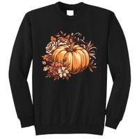 Fall Women Vintage Pumpkin Autumn Graphic Thanksgiving Tall Sweatshirt